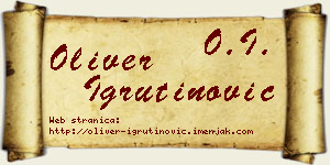 Oliver Igrutinović vizit kartica